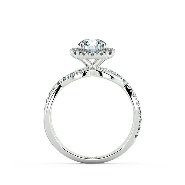 Twiss Halo Cushion Engagement Ring with Eternity Band NCH2405 5